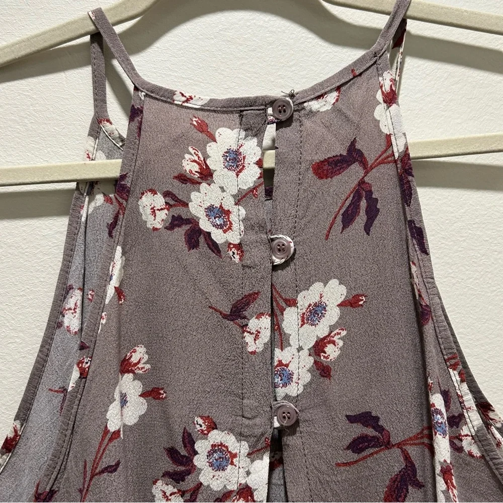 Don't Ask Why Cropped Swing Floral Halter Top with Open Back - Medium - Picture 3 of 4